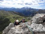 Sortie de voie d'escalade aux Torre Falzarego (Dolomites)